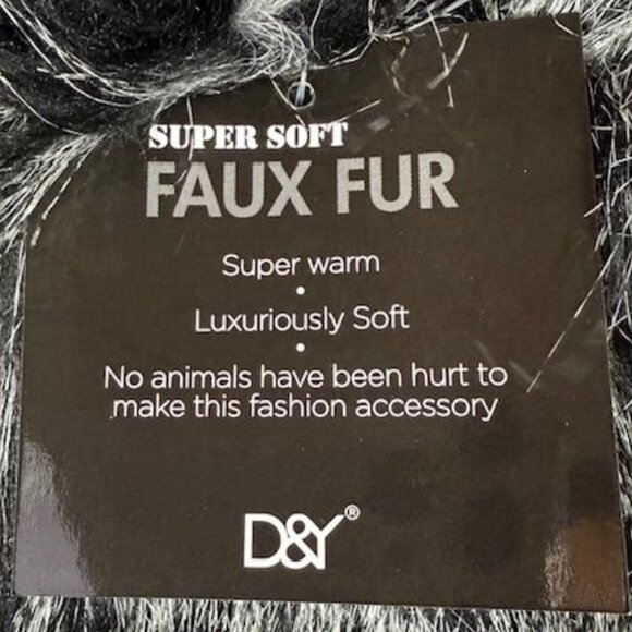 Super Soft Gray Black Mix Mongolian Faux Fur Boot Covers Leg Warmers - Picture 6 of 8